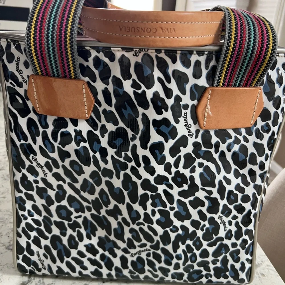 Consuela Leopard Print Tote with Multicolor Straps - Picture 3 of 8